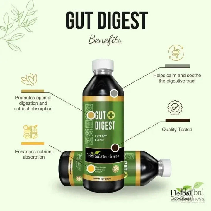 Gut Digest Plus - Organic - Liquid - Digestion & Enzyme Level Support - Herbal Goodness Liquid Extract Herbal Goodness 