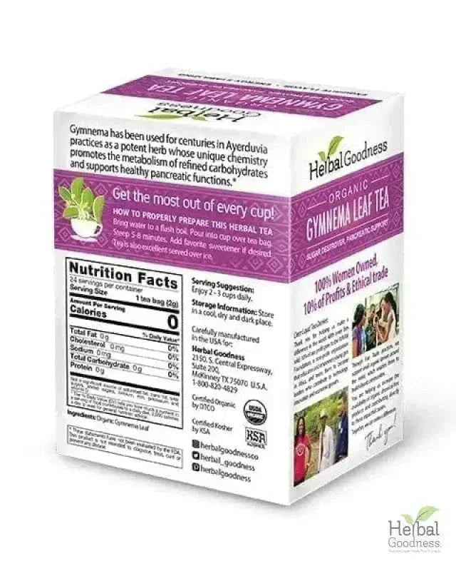 Gymnema Leaf Extract - Organic - Tea 24/2g - Herbal Goodness Tea & Infusions Herbal Goodness 