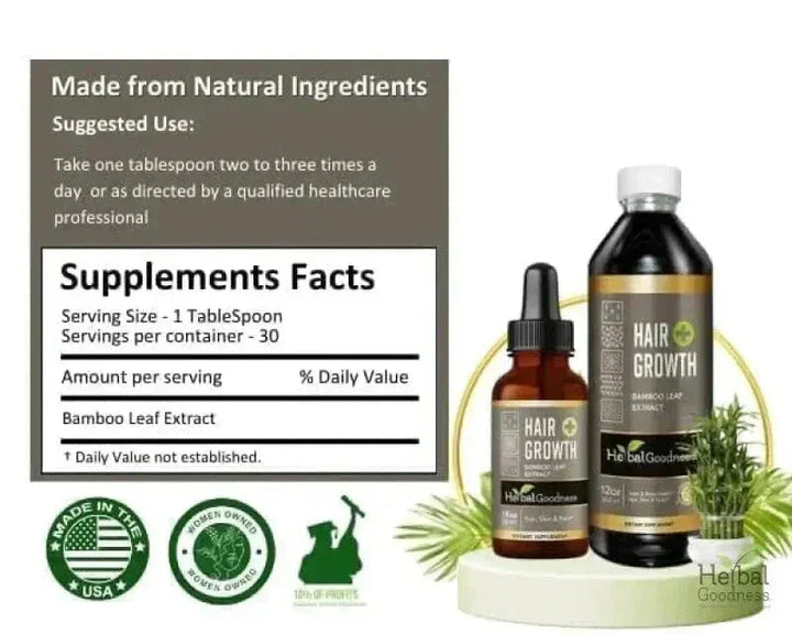 Hair Growth Plus - Organic - Liquid Tincture - Herbal Goodness Liquid Extract Herbal Goodness 