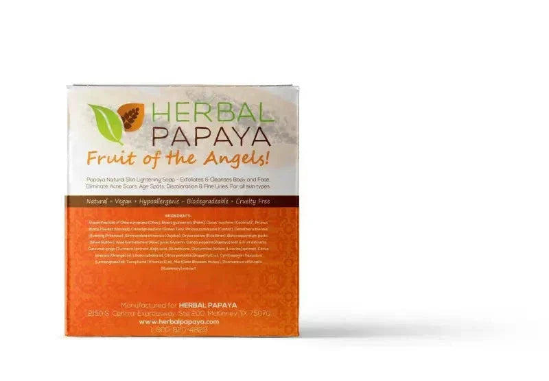 Herbal Papaya Bath Soap - 2 bars/3.5oz - Natural Skin Lightener, Exfoliator and Cleanser - Herbal Goodness Body Care Herbal Goodness 