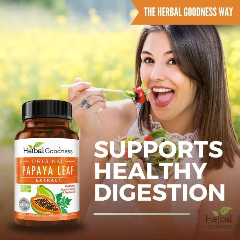 Papaya Leaf Extract 10X - 600mg Capsule - Platelet &amp; Digestive Aid Capsules Herbal Goodness 