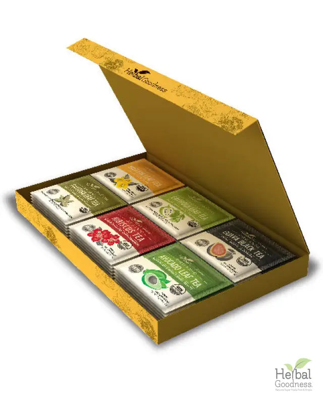 Herbal Tea Gift Set – Wellness Tea Gift Variety Collection - Organic 24 Teabags - Herbal Goodness