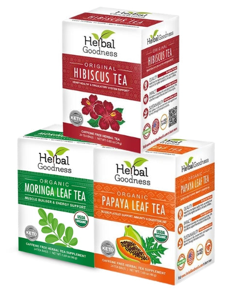 Herbal Tea Trio – Build-Your-Own Bundle | Mix &amp; Match Any 3 Herbal Teas &amp; Save 20% Herbal Goodness Guava Hibiscus Bamboo 