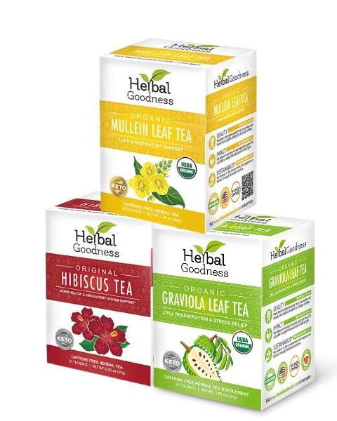 Organic Herbal Tea Trio – Build-Your-Own Bundle | Mix & Match Any 3 USDA Organic Herbal Teas & Save 20% Herbal Goodness Guava Hibiscus Bamboo 