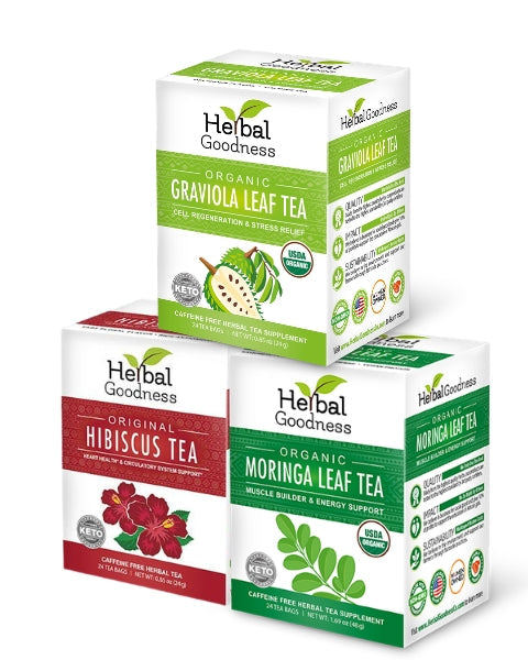 Organic Herbal Tea Trio – Build-Your-Own Bundle | Mix & Match Any 3 USDA Organic Herbal Teas & Save 20% Herbal Goodness Guava Hibiscus Bamboo 