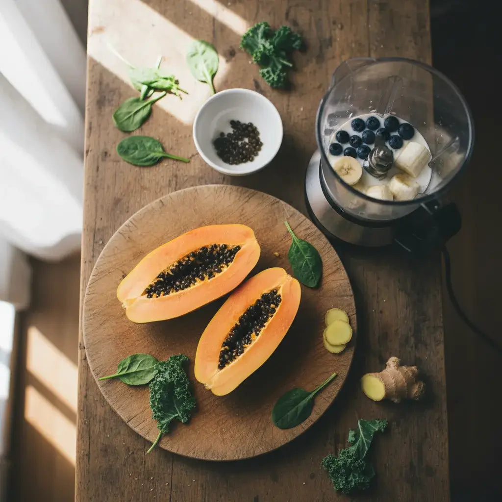 Papaya seeds closeup