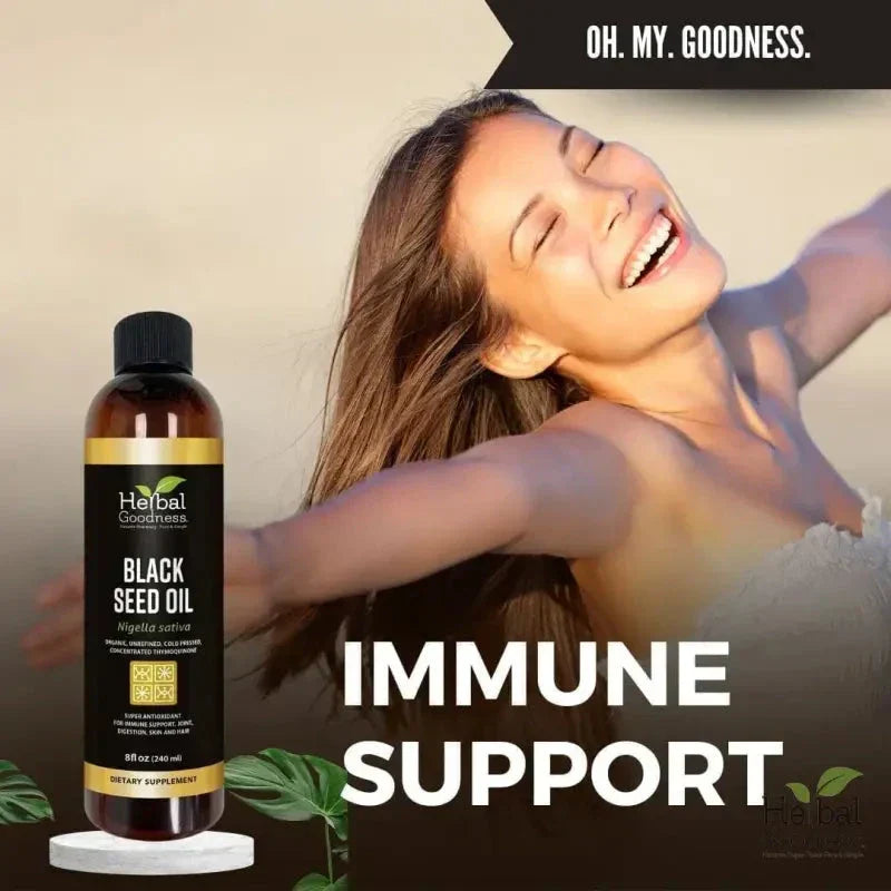 Black Seed Oil 8oz – Cold-Pressed Nigella Sativa Oil for Immune Support & Daily Wellness Liquid Extract Herbal Goodness 