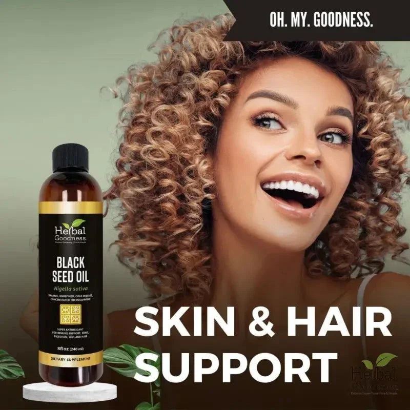 Black Seed Oil 8oz – Cold-Pressed Nigella Sativa Oil for Immune Support & Daily Wellness Liquid Extract Herbal Goodness 