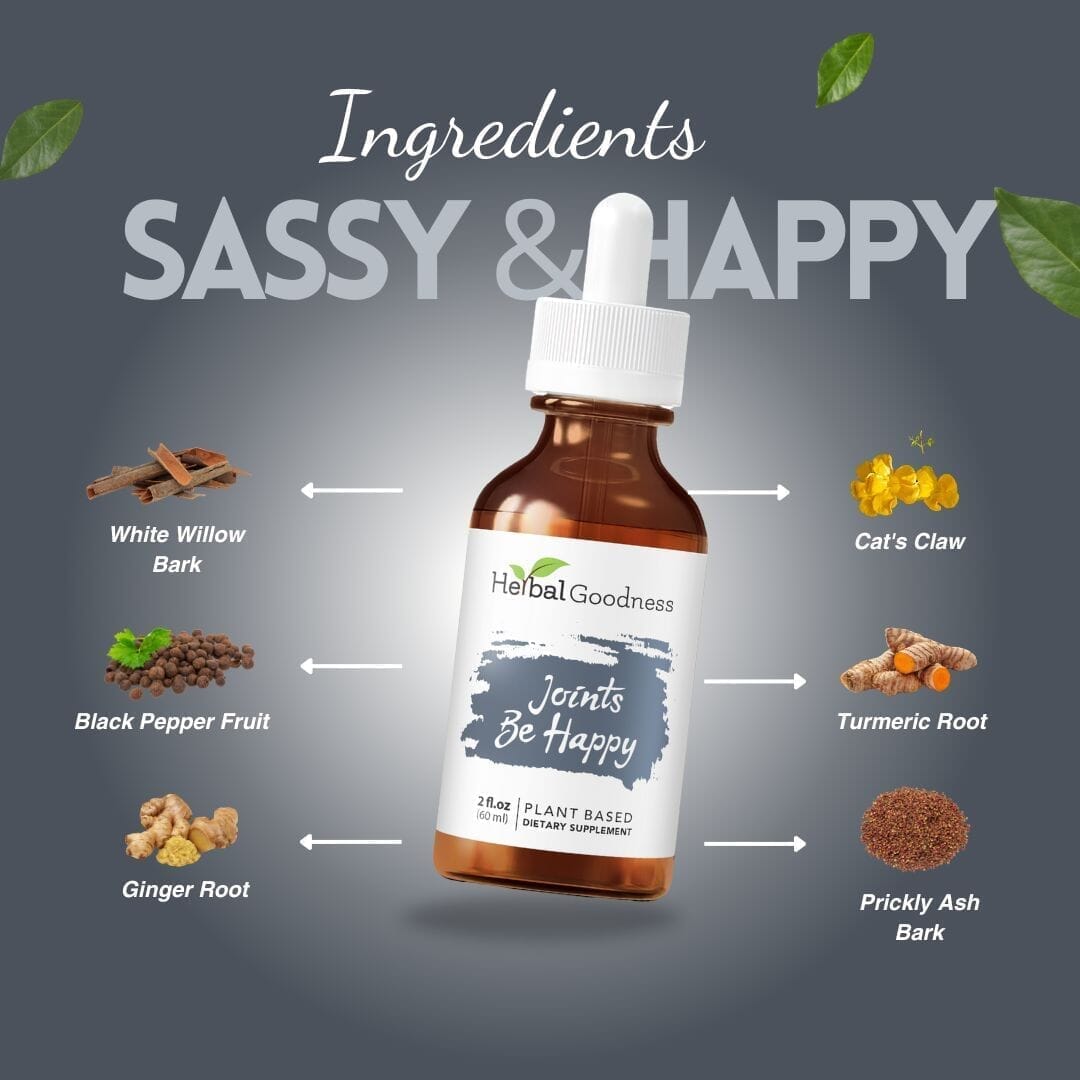 Joints Be Happy 2fl.oz - Plant Based - Dietary Supplement - Herbal Goodness Liquid Extract Herbal Goodness 