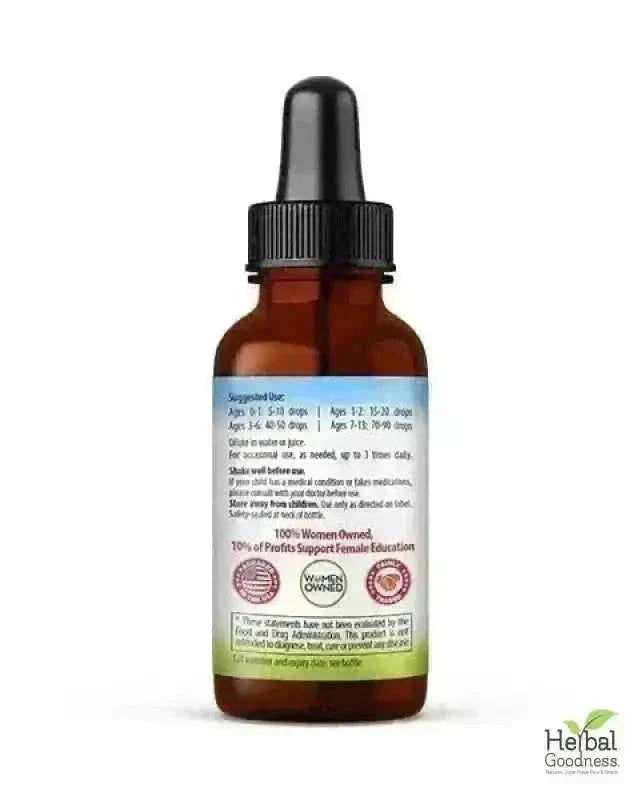 Kids Plant-Based Supplements - 1oz - Organic 15X Liquid Extract - Focus, Calm, Sleep, Tummy Liquid Extract Herbal Goodness 
