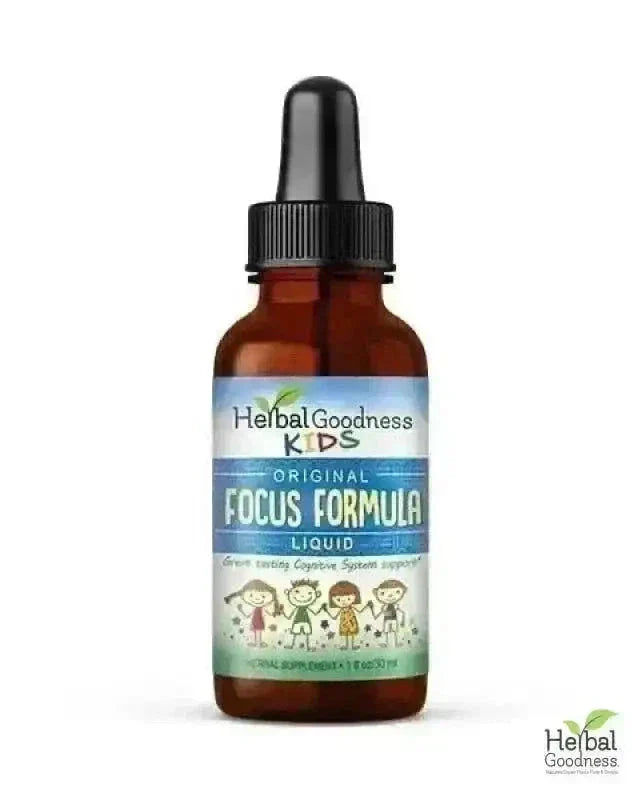 Kids Plant-Based Supplements - 1oz - Organic 15X Liquid Extract - Focus, Calm, Sleep, Tummy Liquid Extract Herbal Goodness Focus Formula 