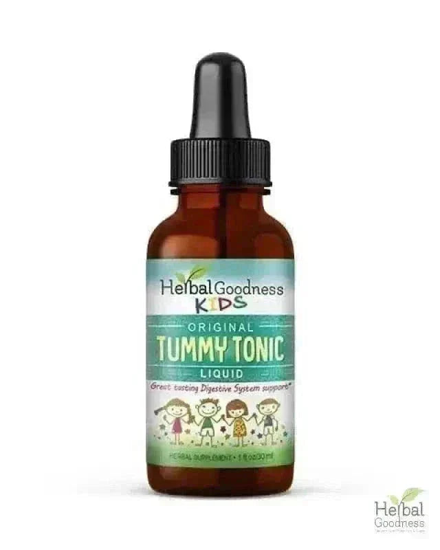 Kids Plant-Based Supplements - Organic 1oz 15X Liquid Extract - Focus, Calm, Sleep, Tummy Liquid Extract Herbal Goodness Kids Tummy Tonic -1oz 