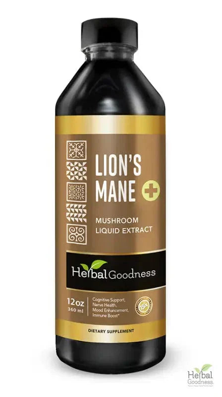 Lion's Mane Mushroom Liquid Extract Herbal Goodness 12oz 