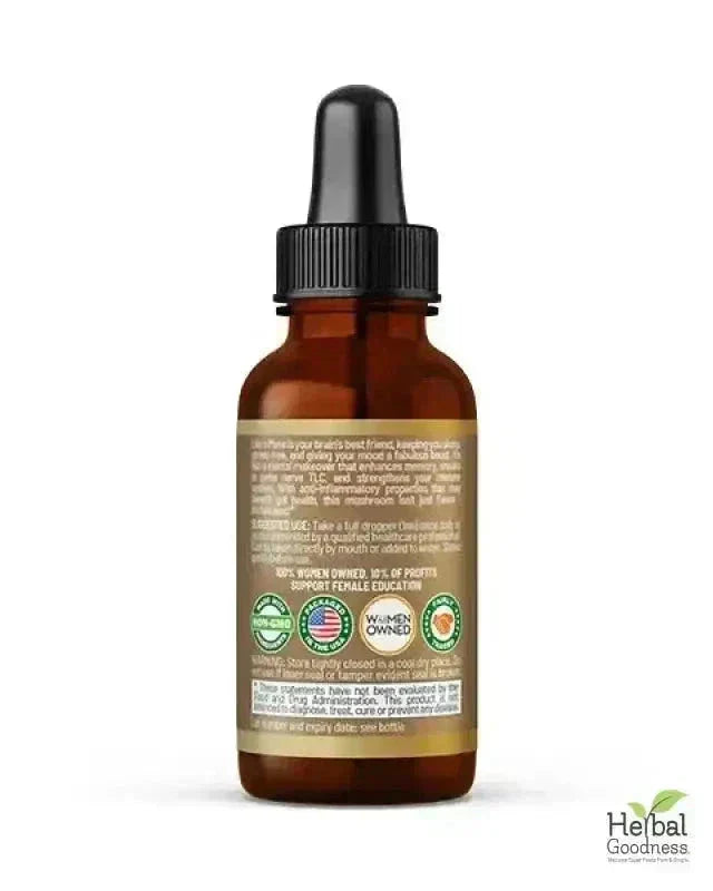 Lion's Mane Mushroom Liquid Extract - Organic - Brain & Mood Liquid Extract Herbal Goodness 