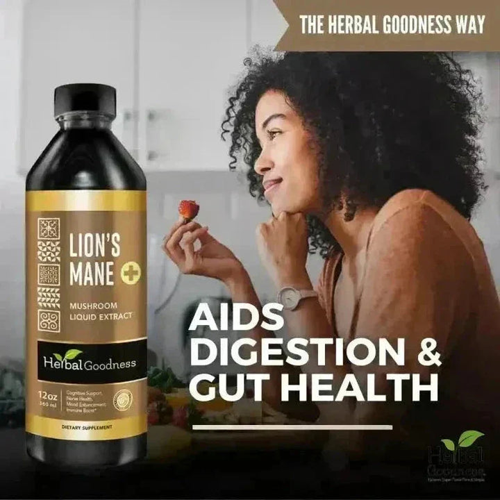 Lion's Mane Mushroom Liquid Extract - Organic - Brain & Mood Liquid Extract Herbal Goodness 