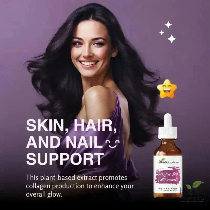 Look Your Best Foot Forward 2fl.oz - Plant Based - Dietary Supplement, Promotes Collagen Production - Herbal Goodness Liquid Extract Herbal Goodness 
