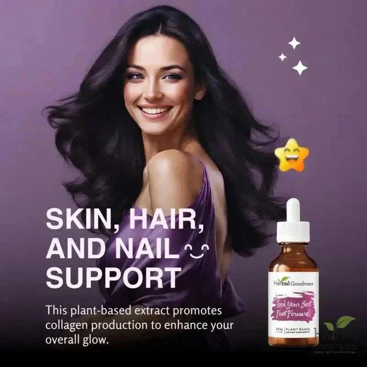 Look Your Best Foot Forward 2fl.oz - Plant Based - Dietary Supplement, Promotes Collagen Production - Herbal Goodness Liquid Extract Herbal Goodness 