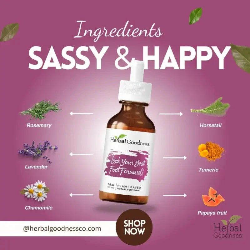 Look Your Best Foot Forward 2fl.oz - Plant Based - Dietary Supplement, Promotes Collagen Production - Herbal Goodness Liquid Extract Herbal Goodness 