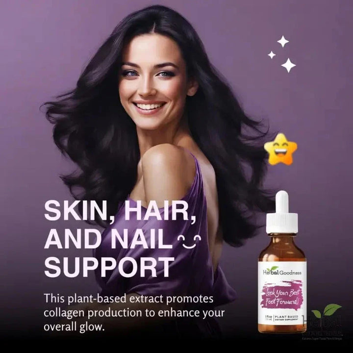 Look Your Best Foot Forward 2fl.oz - Plant Based - Dietary Supplement, Promotes Collagen Production - Herbal Goodness Liquid Extract Herbal Goodness 