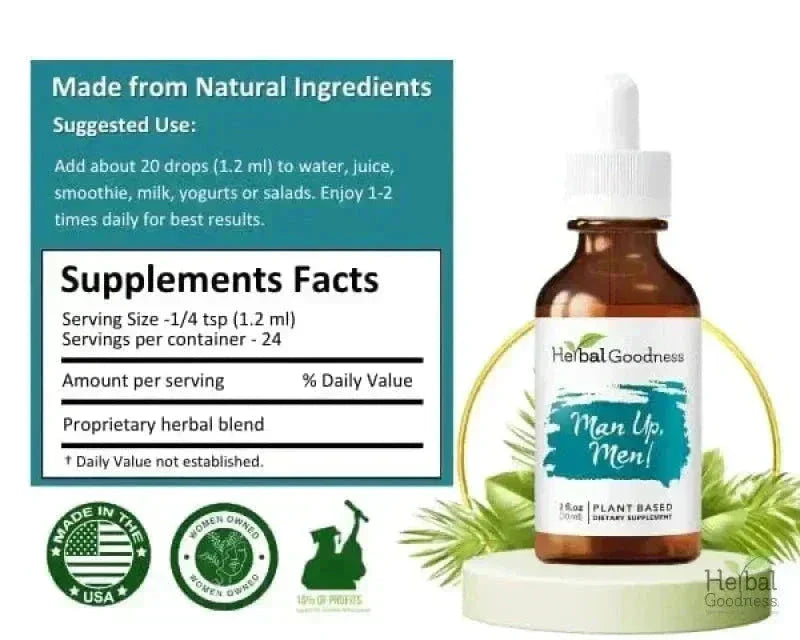 Man Up Men 2fl.oz - Plant Based - Dietary Supplement - Herbal Goodness Liquid Extract Herbal Goodness 