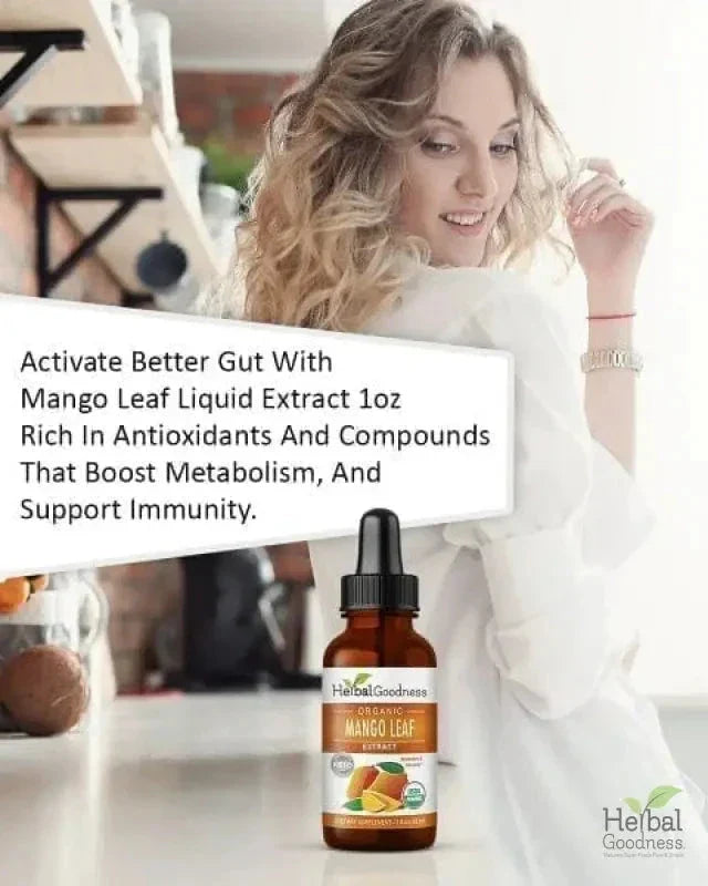 Mango Leaf Extract - Organic - Liquid - Metabolism, Gut & Immunity - Herbal Goodness Liquid Extract Herbal Goodness 