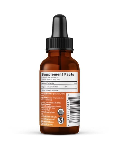 Mango Leaf - Organic 1oz 15X Liquid Extract - Heart Health Liquid Extract Herbal Goodness 