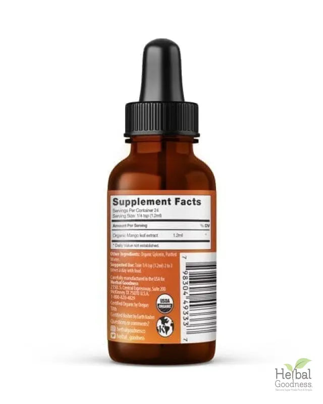 Mango Leaf - Organic 1oz 15X Liquid Extract - Heart Health Liquid Extract Herbal Goodness 
