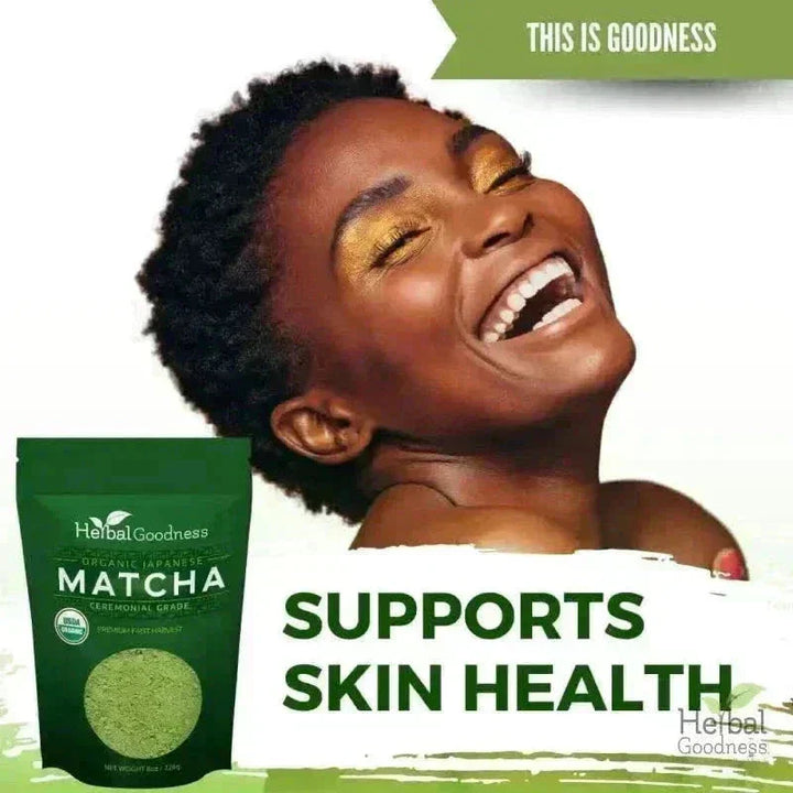 Matcha Green Tea Powder - Organic, Japanese Ceremonial 8oz - Energy & Vitality Powder Herbal Goodness 
