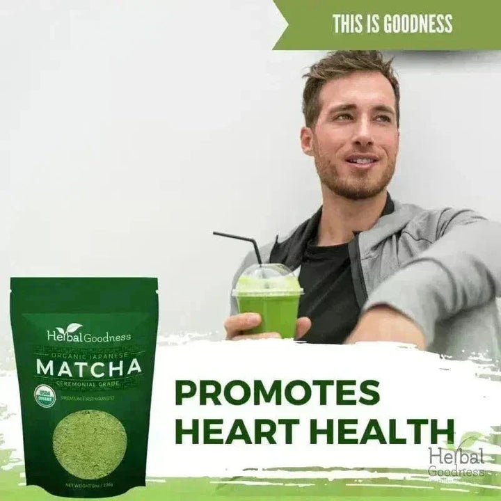 Matcha Green Tea Powder - Organic, Japanese Ceremonial 8oz - Energy & Vitality Powder Herbal Goodness 