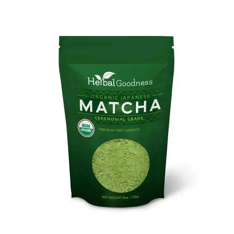 Matcha Green Tea Powder - Organic, Japanese Ceremonial 8oz - Energy & Vitality - Herbal Goodness Powder Herbal Goodness Unit 