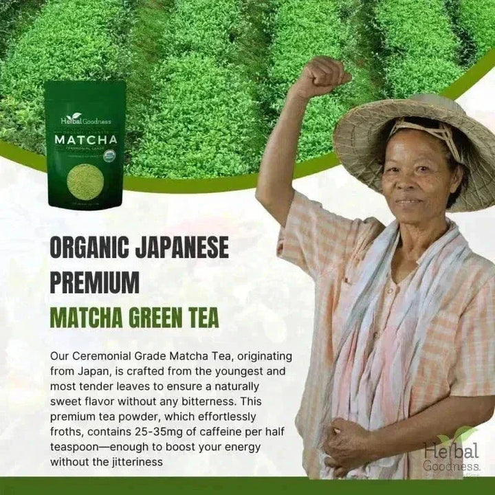 Matcha Green Tea Powder - Organic, Japanese Ceremonial 8oz - Energy & Vitality Powder Herbal Goodness 
