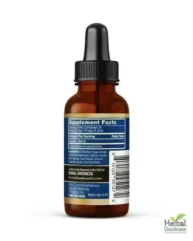 Memory & Cognition 15X Liquid Extract – Natural Brain & Focus Support Supplement Liquid Extract Herbal Goodness 