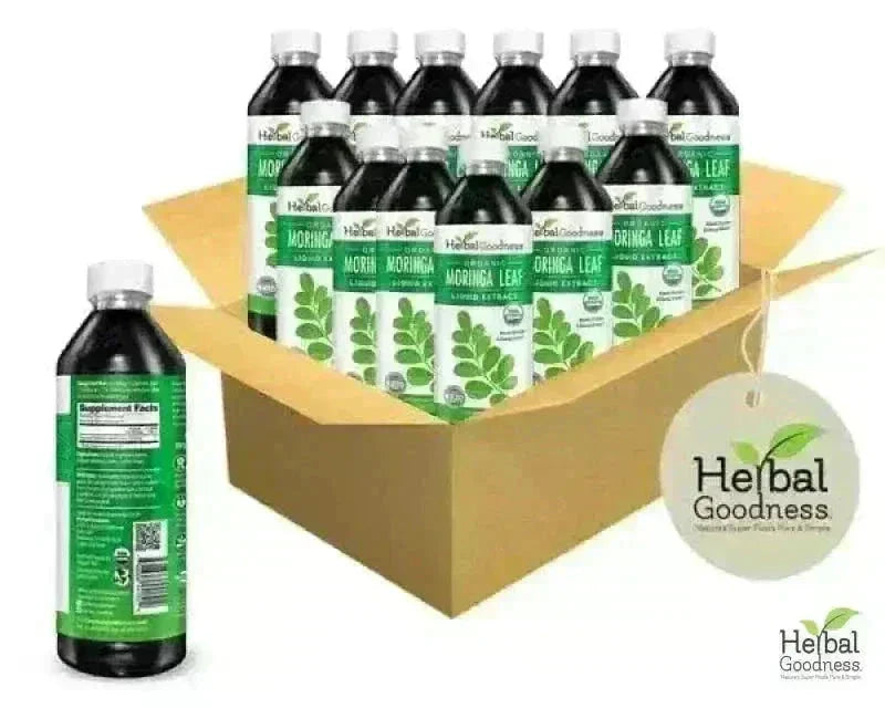 Moringa Leaf Extract - Organic 15X Liquid Extract - Immunity & Wellbeing Liquid Extract Herbal Goodness 12 oz Case(12) 