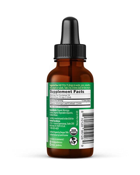 Moringa Leaf Extract Liquid - Organic 15 X Strength - Energy, Protein & Immunity - Herbal Goodness Liquid Extract Herbal Goodness 