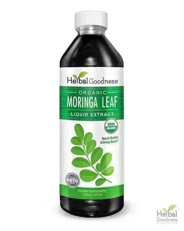 Moringa Leaf Extract Liquid - Organic - 15X Strength - Herbal Goodness Liquid Extract Herbal Goodness 12 oz 