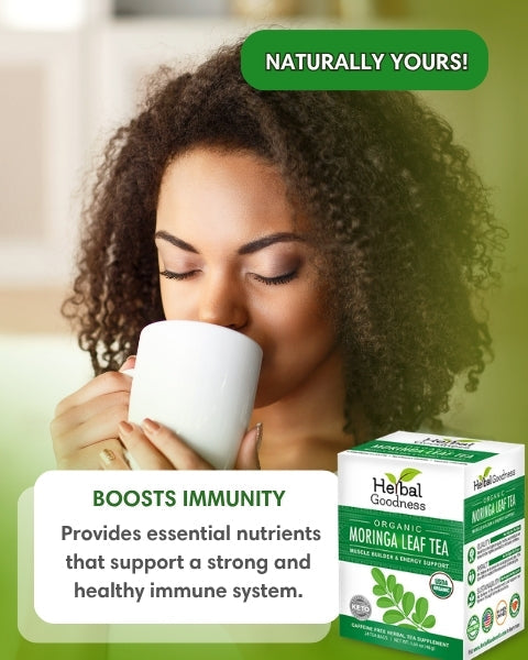 Organic Moringa Leaf Tea 24 Bags | Energy & Immunity | Herbal Goodness