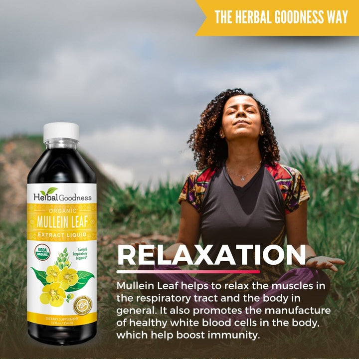 Mullein Leaf Extract Liquid - Organic - 15X Strength - Herbal Goodness Liquid Extract Herbal Goodness 