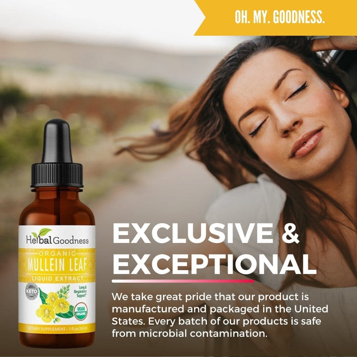 Mullein Leaf Extract Liquid - Organic - 15X Strength - Herbal Goodness Liquid Extract Herbal Goodness 
