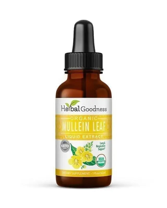 Mullein Leaf Extract Liquid - Organic 15X Strength - Lung & Respiratory Support - Herbal Goodness