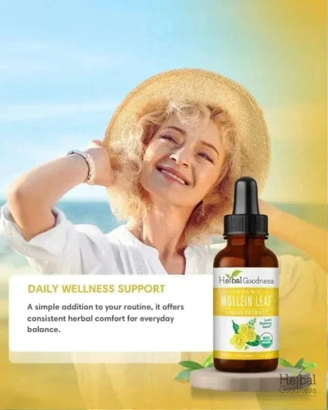 Mullein Leaf - Organic 15X Liquid Extract - Respiratory & Lung Health Liquid Extract Herbal Goodness 