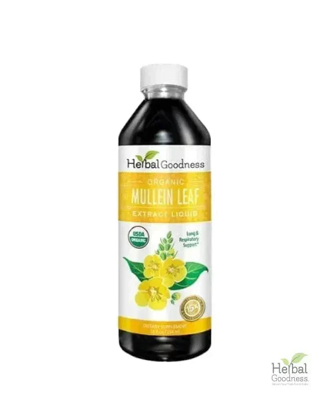 Mullein Leaf - Organic 15X Liquid Extract - Respiratory & Lung Health Liquid Extract Herbal Goodness 12 oz 