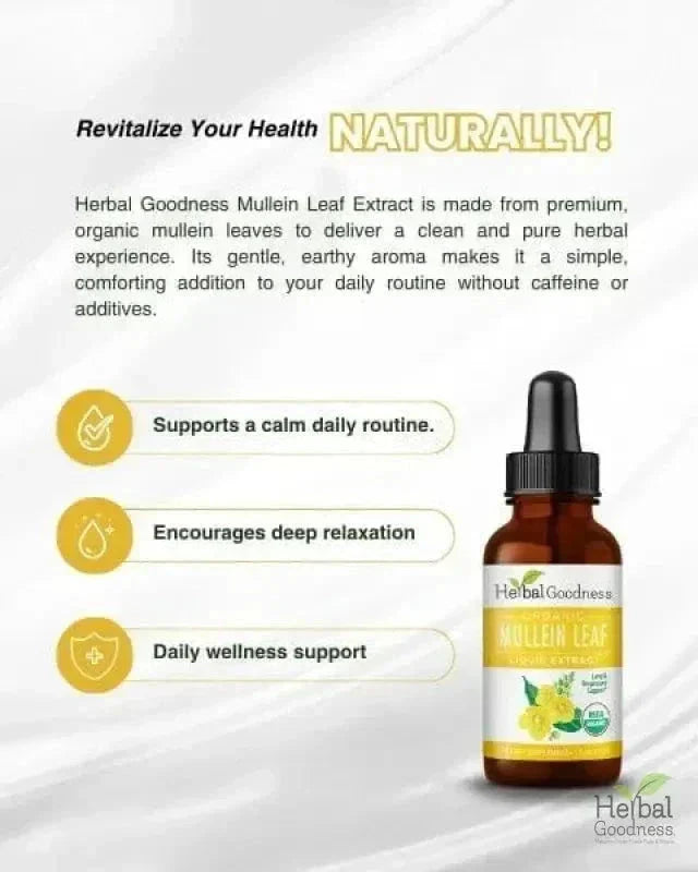 Mullein Leaf Organic 15X Liquid | Respiratory & Lung | Herbal Goodness Mullein Leaf Organic 15X Liquid | Respiratory & Lung | Herbal Goodness