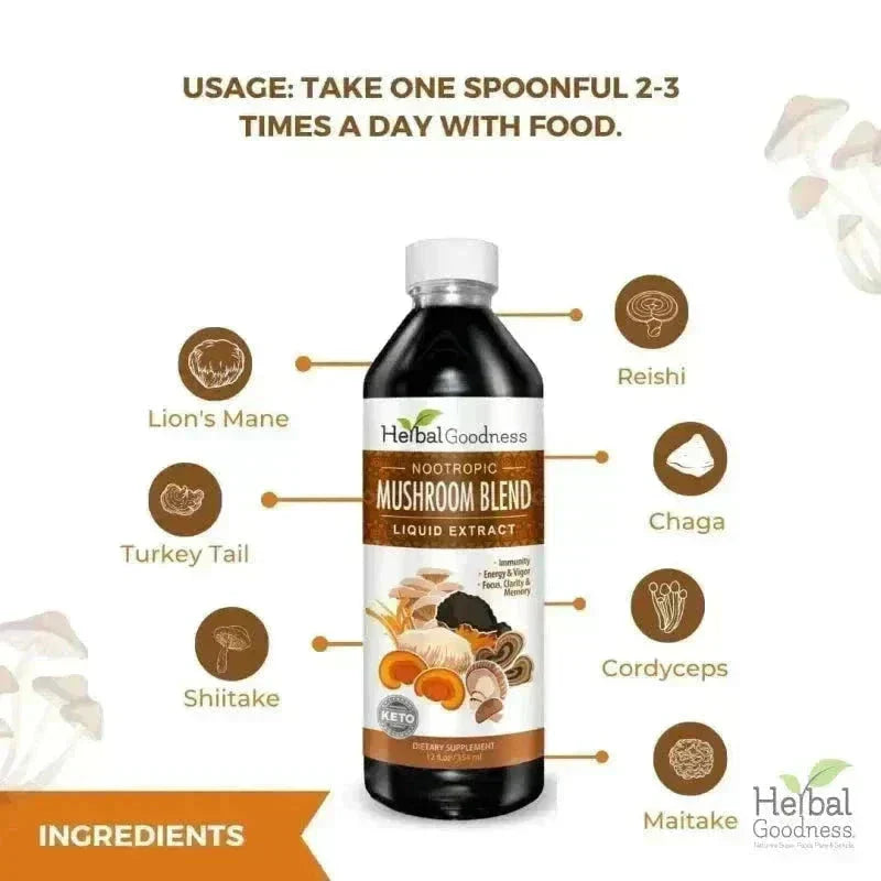 Mushroom Blend Extract - Immunity - Herbal Goodness Liquid Extract Herbal Goodness 