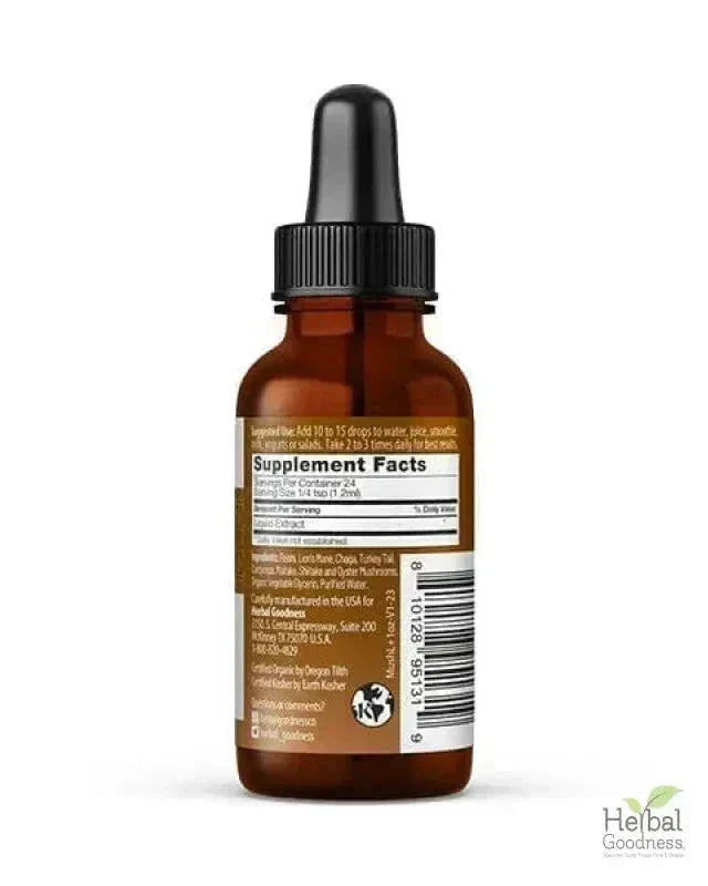 Mushroom Blend - Organic 15X Liquid Extract - Adaptogens Liquid Extract Herbal Goodness 