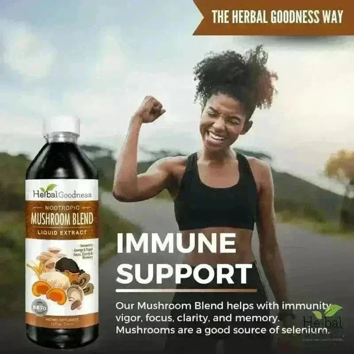 Mushroom Blend - Organic 15X Liquid Extract - Adaptogens & Brain Power Liquid Extract Herbal Goodness 