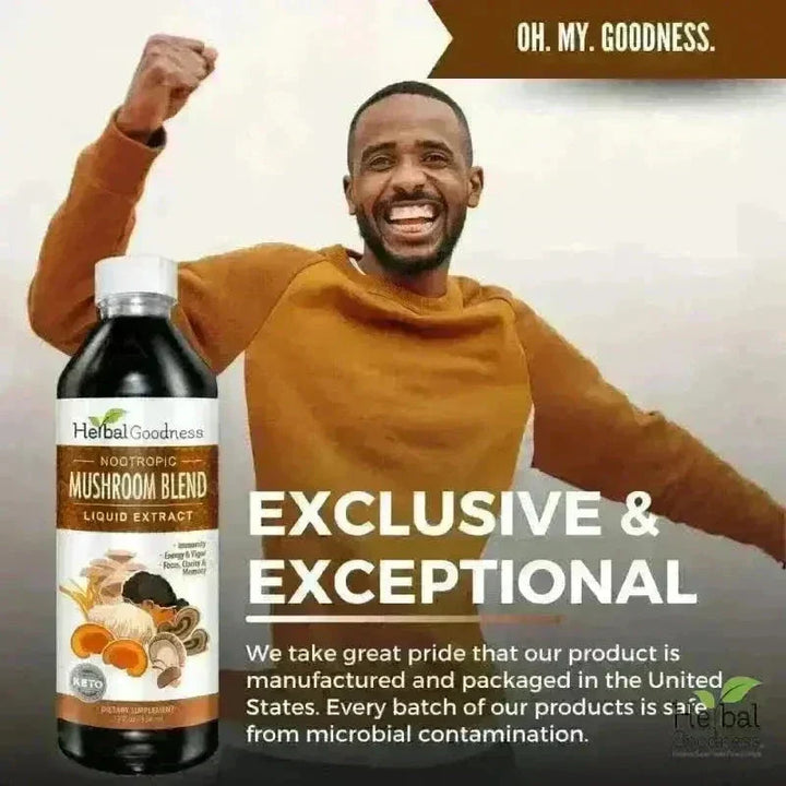 Mushroom Blend - Organic 15X Liquid Extract - Adaptogens & Brain Power Liquid Extract Herbal Goodness 