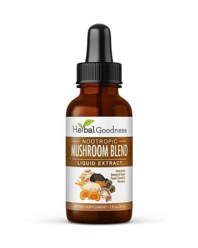 Mushroom Blend - Organic 1oz 15X Liquid Extract - Adaptogens &amp; Brain Power Liquid Extract Herbal Goodness 1 oz 