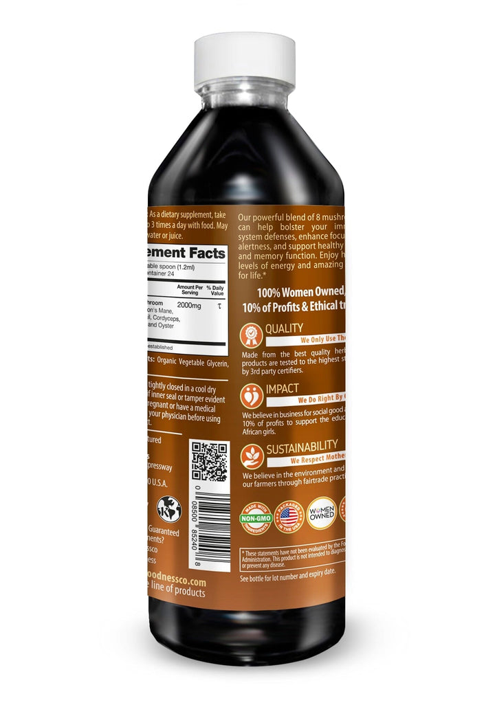 Mushroom Blend - Organic 1oz 15X Liquid Extract - Adaptogens & Brain Power Liquid Extract Herbal Goodness 