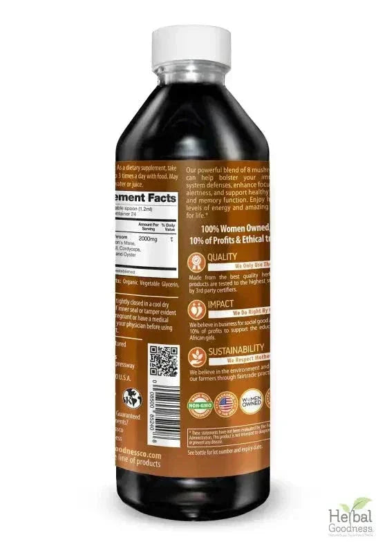 Mushroom Blend - Organic 15X Liquid Extract - Adaptogens Liquid Extract Herbal Goodness 