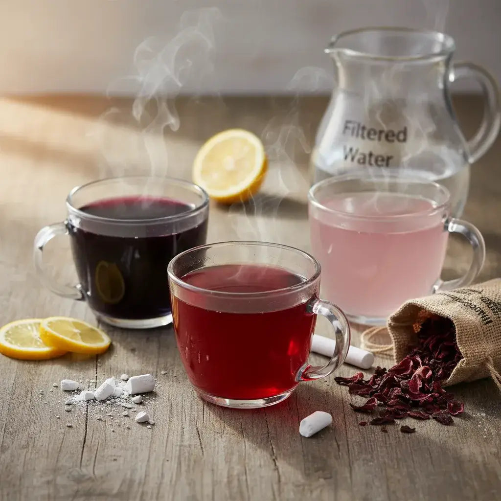 colorful hibiscus tea experiment